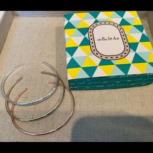 Stella & Dot Essential Hammered Cuff Set
